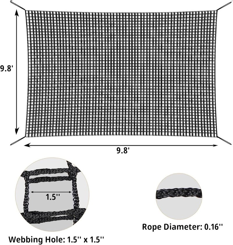 Toriexon Climbing Cargo Net 9.8' x 9.8', Double Layers Playground Safety Net, with Storage Bag Climbing Net for Kids Outdoor Treehouse - Image 2